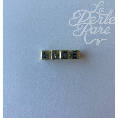 Perles cubique alphabétique Acrylique  "LIFE" - Doré - 4 pces